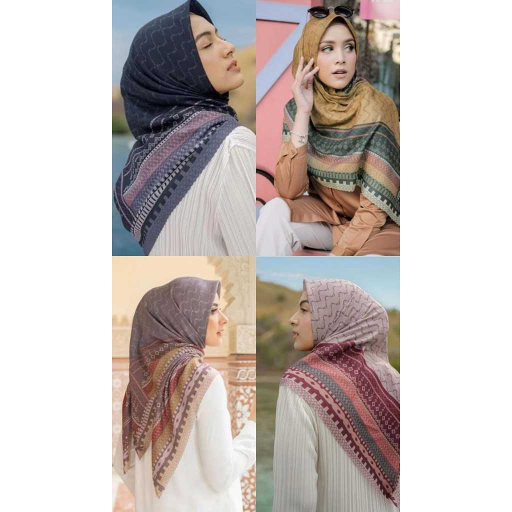 HIJAB SEGI EMPAT MOTIF VOAL / VOAL PREMIUM / HIJAB LEBARAN
