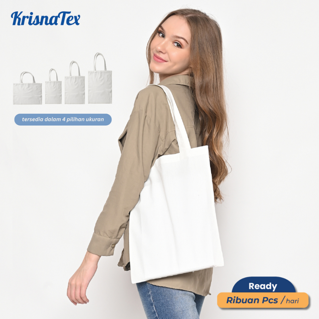 Tote Bag Blacu Polos - Tas Belanja  Kain Goodie Bag Shopping Totebag
