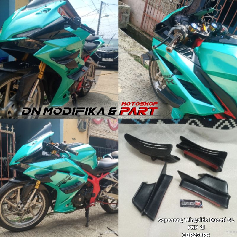 Aero winglet ducati SL cbr 150 CBR250RR PCX wingside aero samping universal R15 R25 GSX150R