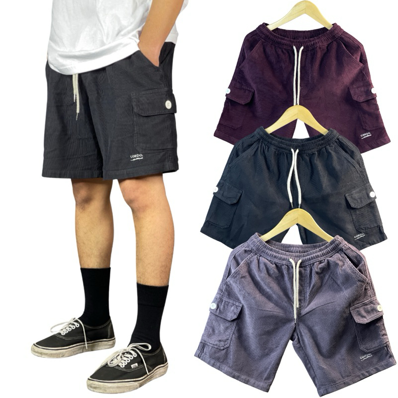 Cordo - Celana Cargo Pendek Pria Celana Corduroy Celana Pendek Pria Celana Cargo Fashion Celana Cord