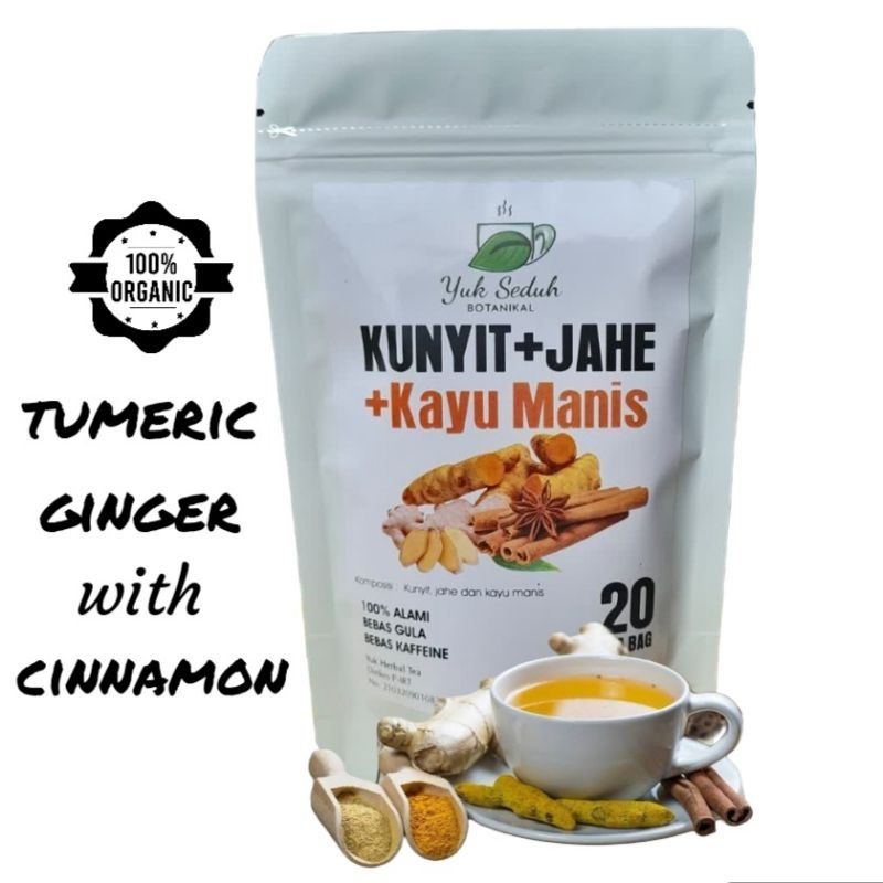 

Teh Kunyit,Jahe & Kayu Manis (Tumeric,Ginger with Cinnamon Tea) isi 20 Tea Bag