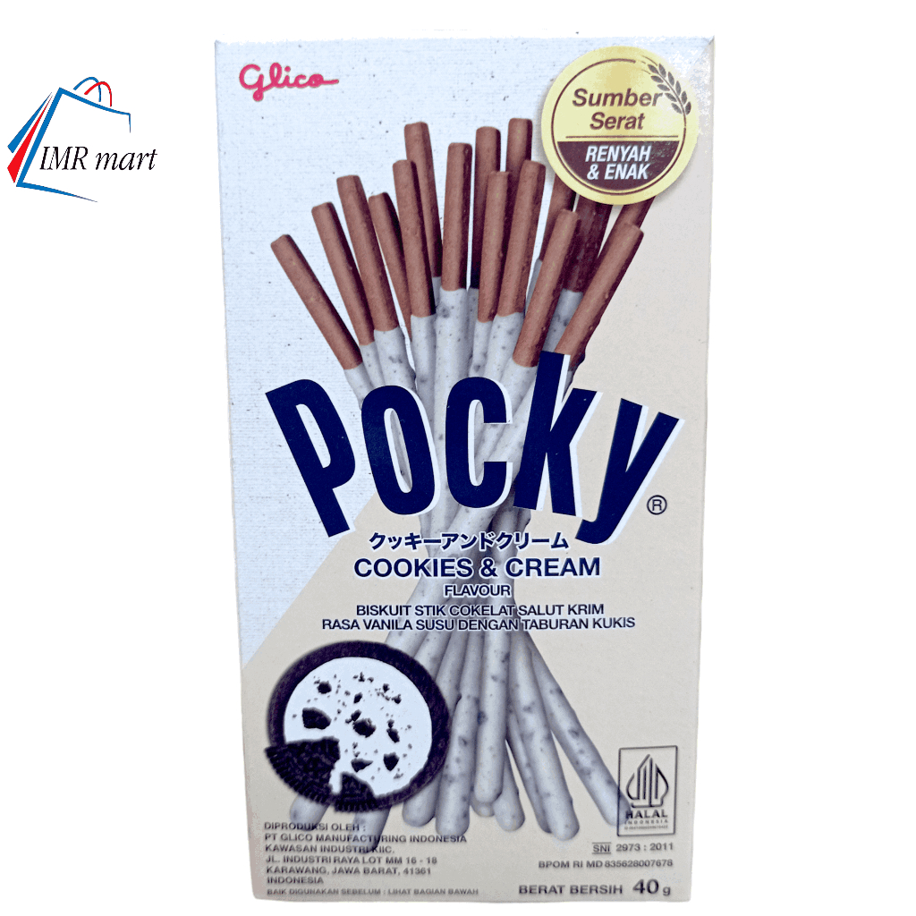 

Glico Pocky Rasa Cookies & Cream berat 33 gram