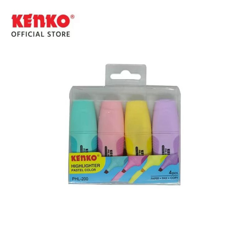 

Kenko Mini Highlighter PHL-200 Pastel Color (1 set @ 4 pcs) | Stationary Set Alat Tulis | Color Pen Korea 10 in 1