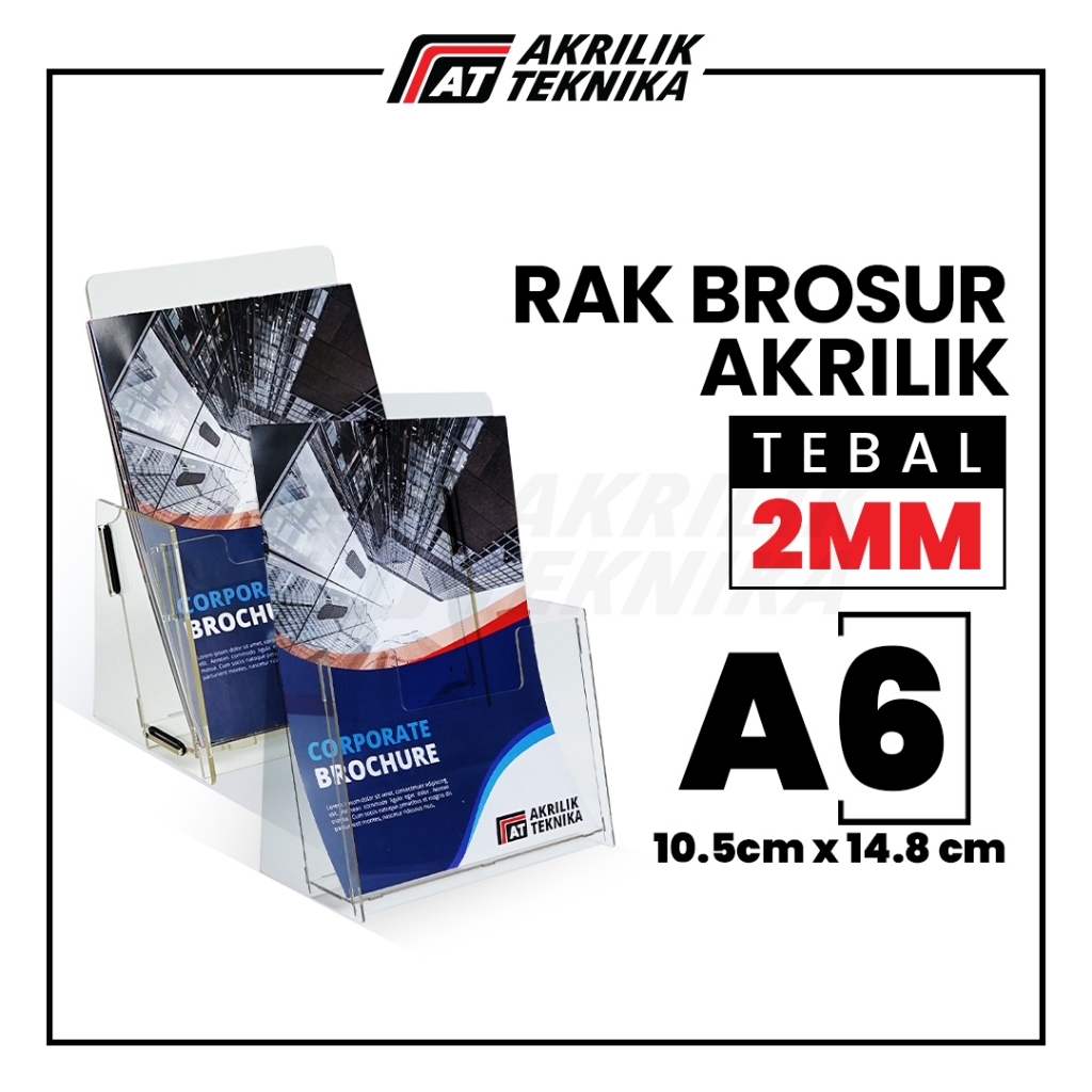Rak Brosur A6 Akrilik / Display Menu Meja / Acrylic Flyer Holder