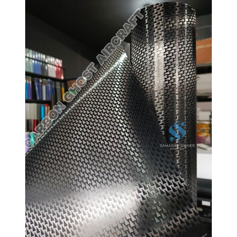 Sticker Carbon Baru Carbon Aircraft PET Skotlet Mobil Motor Carbon Premium New Derek Carbon Ghost Ai