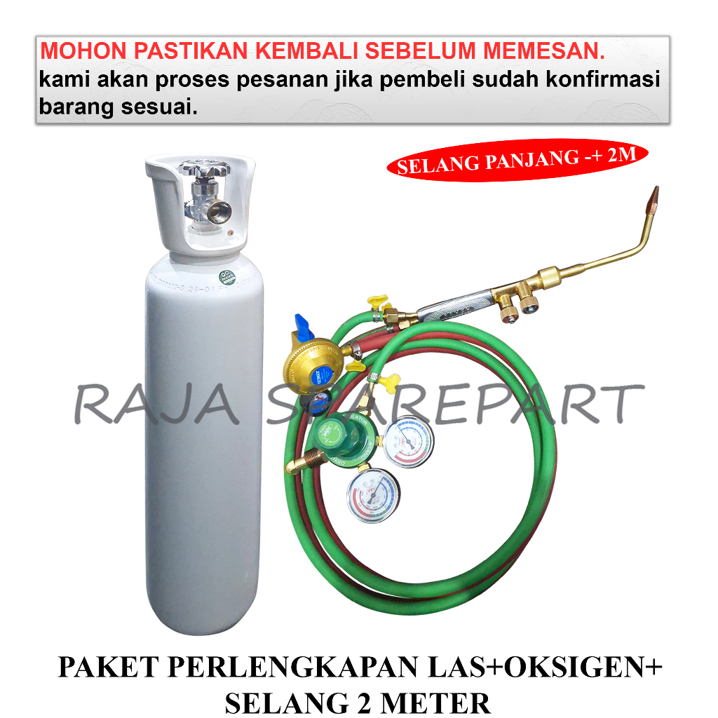 [PROMO] PAKET HEMAT LAS OKSIGEN / SELANG LAS 2 METER / PAKET PERLENGKAPAN LAS + OKSIGEN