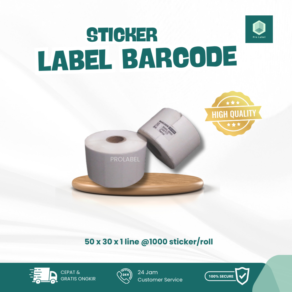 

STICKER LABEL BARCODE 50x30 mm 1 Line Isi 1000
