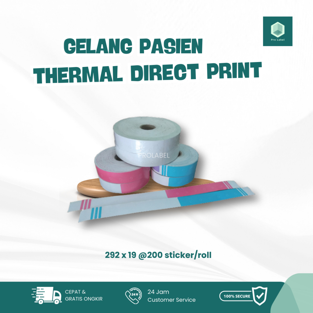 Gelang Pasien Barcode Thermal Print 1 Roll