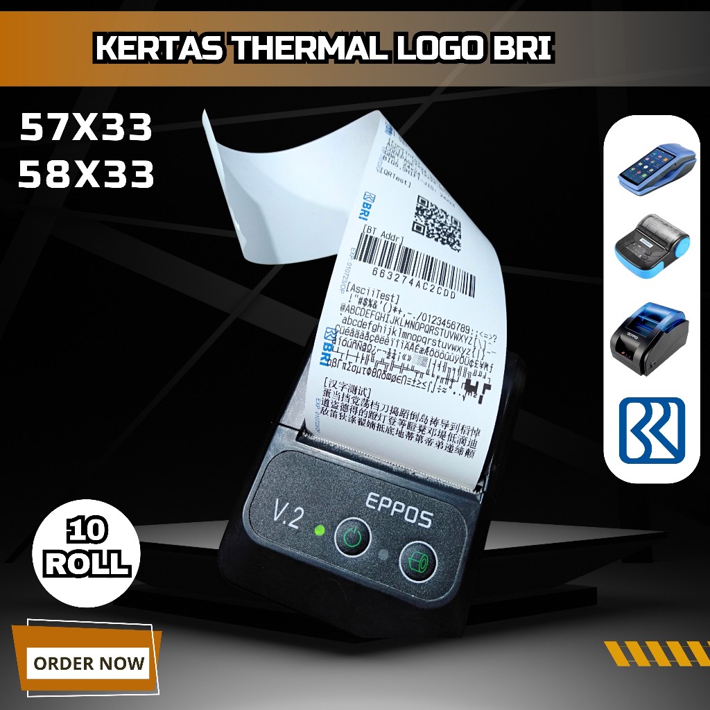

KERTAS THERMAL LOGO BRI 57X33 / /58X33