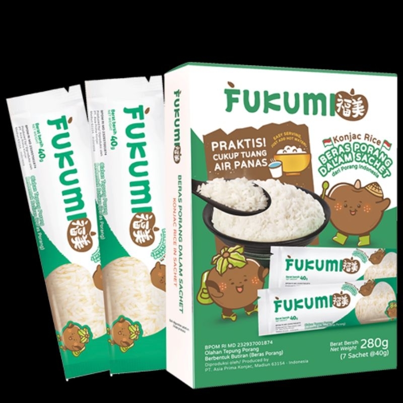 

Fukumi Beras porang sachet @40gram isi 7 sachet/box