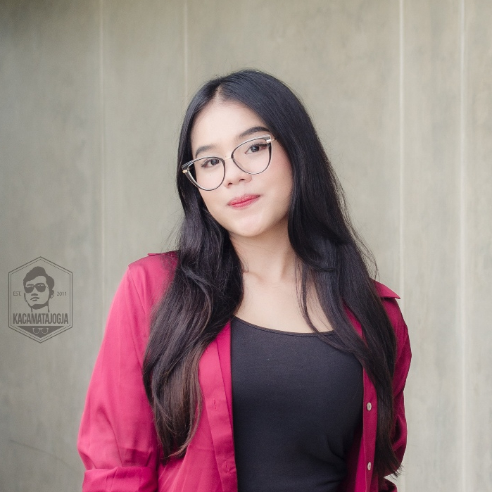 Kacamata Wanita Cat Eye Frame Lebar Tangkai Pegas - TAYANA 05