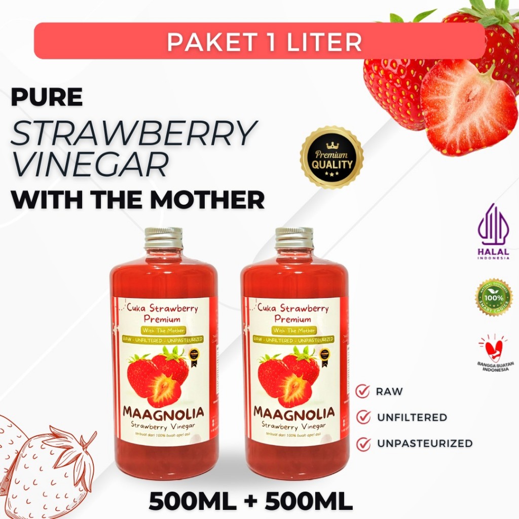 

cuka maagnolia stroberi / strawberry vinegar premium 1 liter