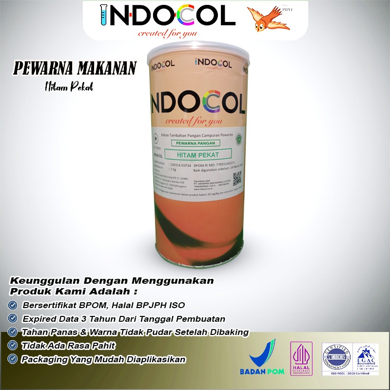 

Pewarna Makanan INDOCOL HITAM PEKAT (DARK BLACK) (RC)