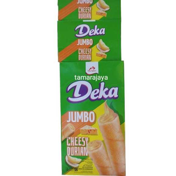 

Deka Wafer Roll Cheesy Durian 14 Gram isi 10 Pcs ( Harga 1 Box )