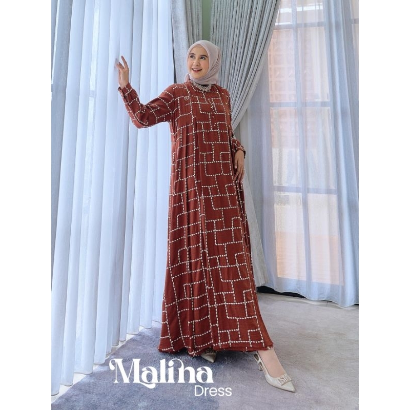 MALINA DRESS / GAMIS PESTA WANITA/ DRESS LEBARAN MEWAH ORI BY MAREVI (HANYA SIZE STANDAR)