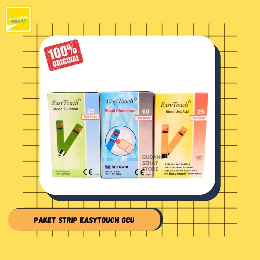 Paket Strip Easytouch / Refill Easy Touch (Gula, Kolesterol, Asam urat , Hemoglobin Hb) / Unit Easyt