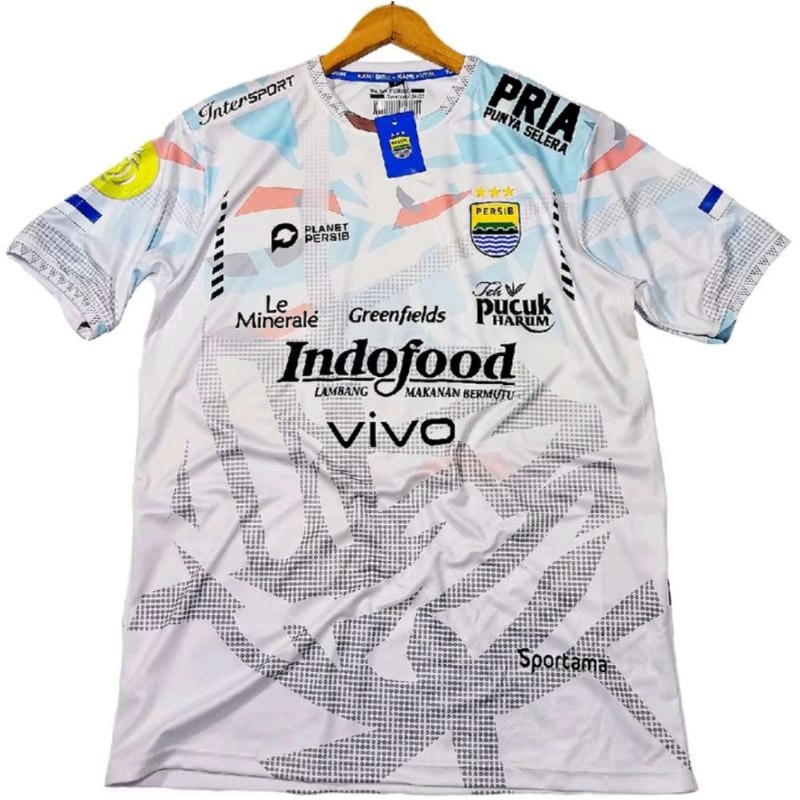 jersey PERSIB AWAY / PUTIH 2024 - 2025 kualitas GO logo persib timbul karet // jersey persib warna p