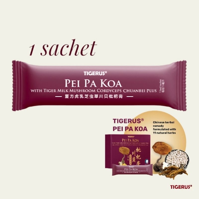 

1 (satu) SACHET - PEIPAKOA Tigerus | PEI PA KOA with Tiger Milk Mushroom, Cordyceps Chuanbei Plus