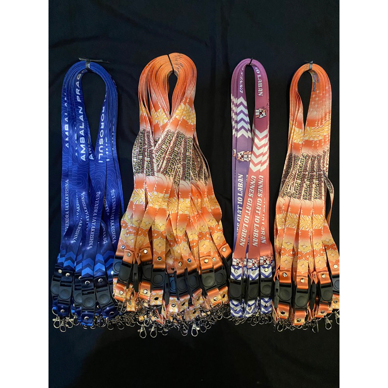 

Lanyard 2 sisi Finishing stopper dan kait