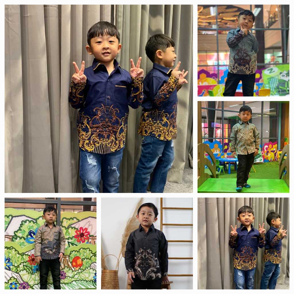 LUIGI RICCIO Kemeja Batik Anak Laki Laki Seri 2 Spesial Request Size Batik Premium Couple Ayah Ibu A