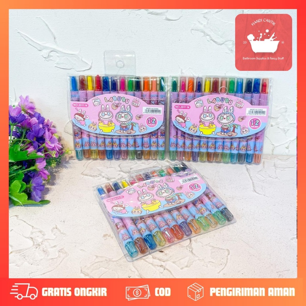 

Krayon mini twist labubu isi 12 pcs MN-1769 / Crayon Putar isi 12 crayon mini Labubu / Alat mewarnai krayon pensil warna pewarna 12 pcs / krayon putar lucu anak sekolah mewarnai menggambar