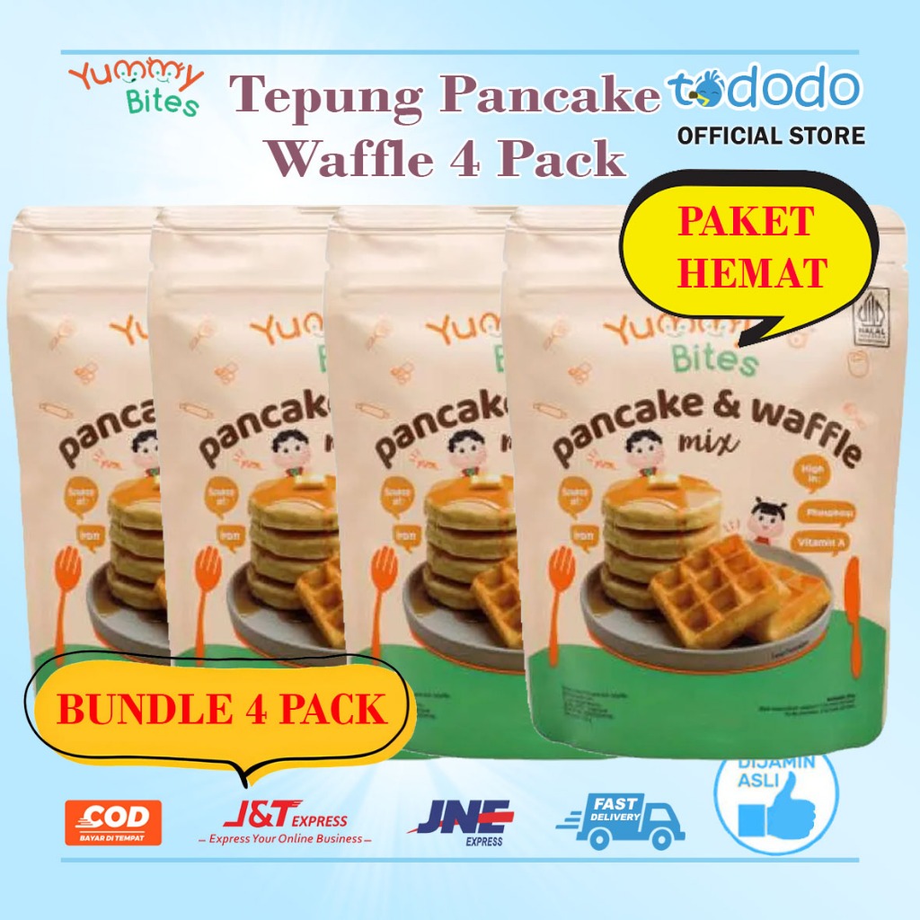 

Promo Paket Hemat 4 Pack Tepung Pancake & Waffle Yummy Bites Mix 130g
