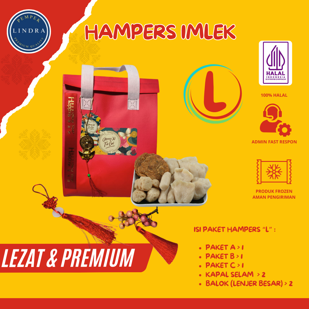 

Paket Hampers Imlek (L) pempek Lindra | Lezat & Premium | Pempek Lindra Official | Pempek Berkualitas