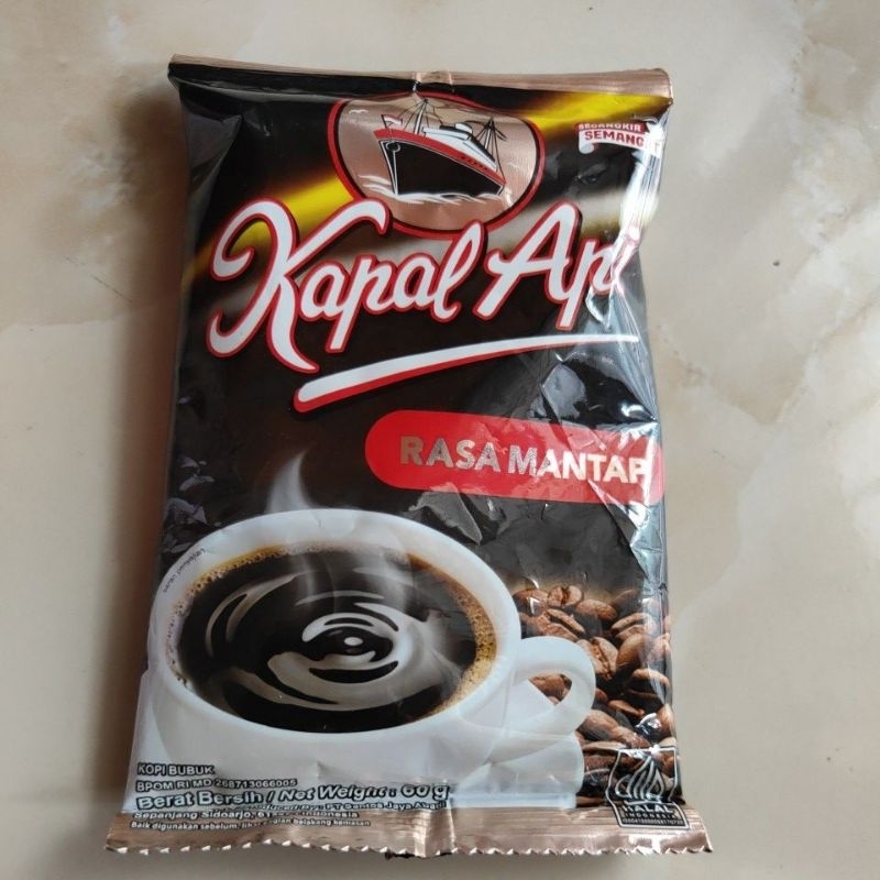 

Kopi kapal api mantap 60 gram kopi bubuk saja