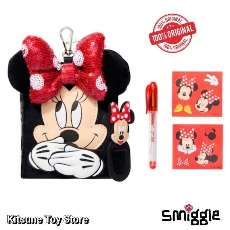 

Smiggle Minnie Mouse Mini Notebook Keyring Include Pen Original - Gantungan Kunci Buku Catatan Kecil