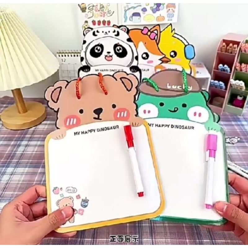 

Papan Tulis minii motif hewan lucu/whiteboard mini /papan gambar anak
