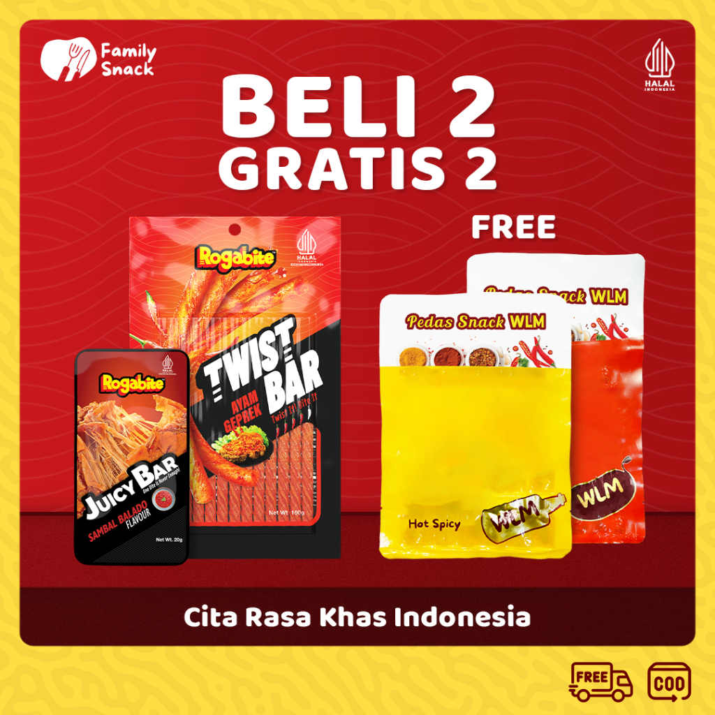 

Family Snack - [HALAL] Twist Bar & Juicy Bar [Buy 2 get 2] Free WLM Gluten Spicy Tofu Kembang Tahu Strip