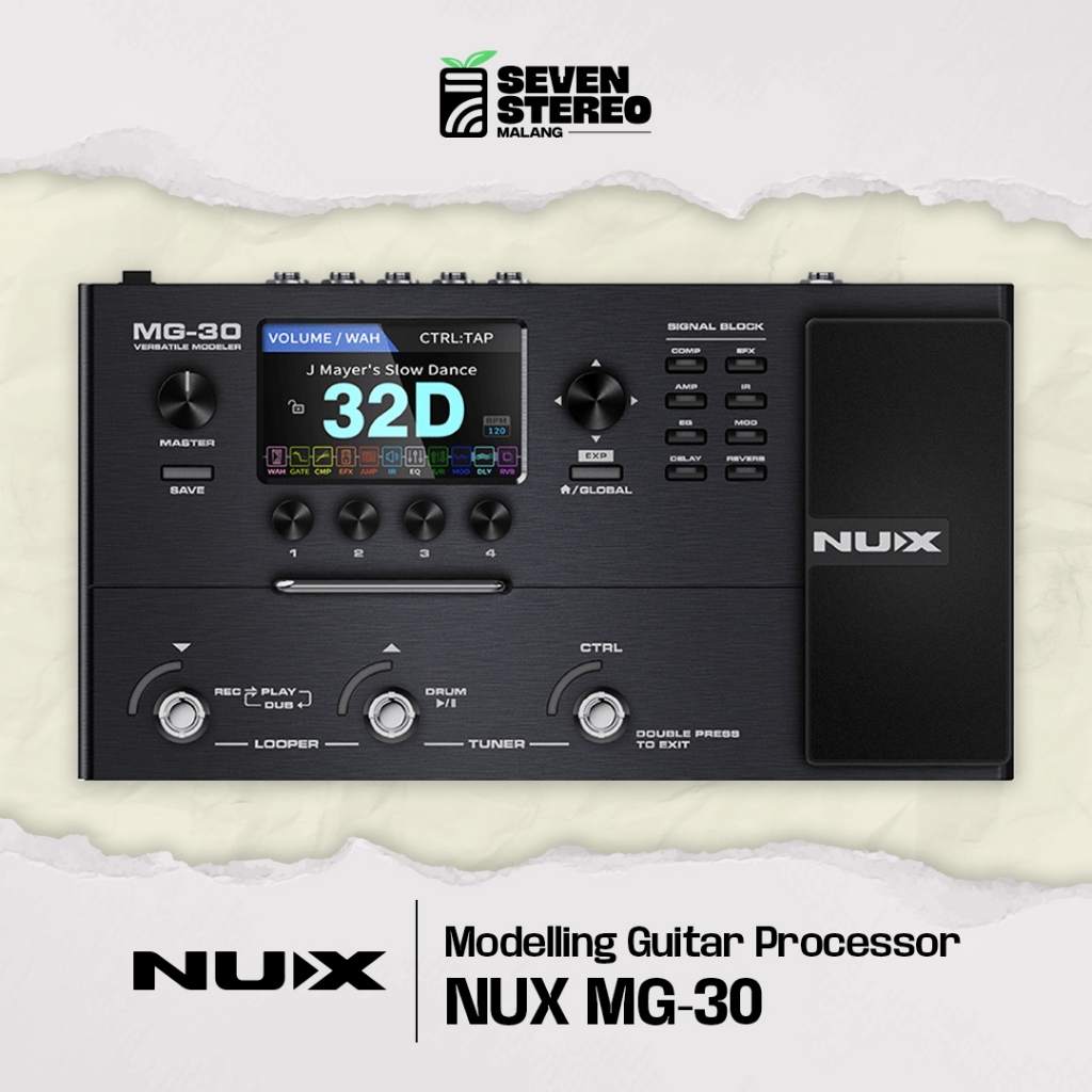 Nux MG30 MG-30 MG 30 Versatile Modeler Multi-Effects Pedal - Efek Digital FX Multi effects Gitar Ele