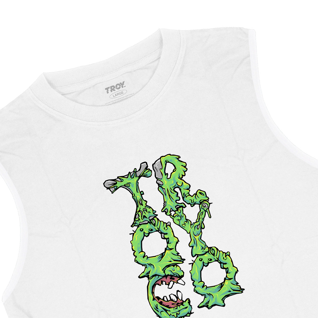Troy Company Tshirt Singlet White Slime Lime - Kaos Pria Tanpa Lengan Putih TS 2910