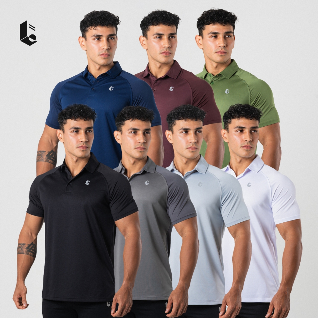 Lockerwear Polo Shirt Baju Olahraga Pria Kaos Berkerah Lengan Pendek Short Sleeve Sport Gym Fitness 