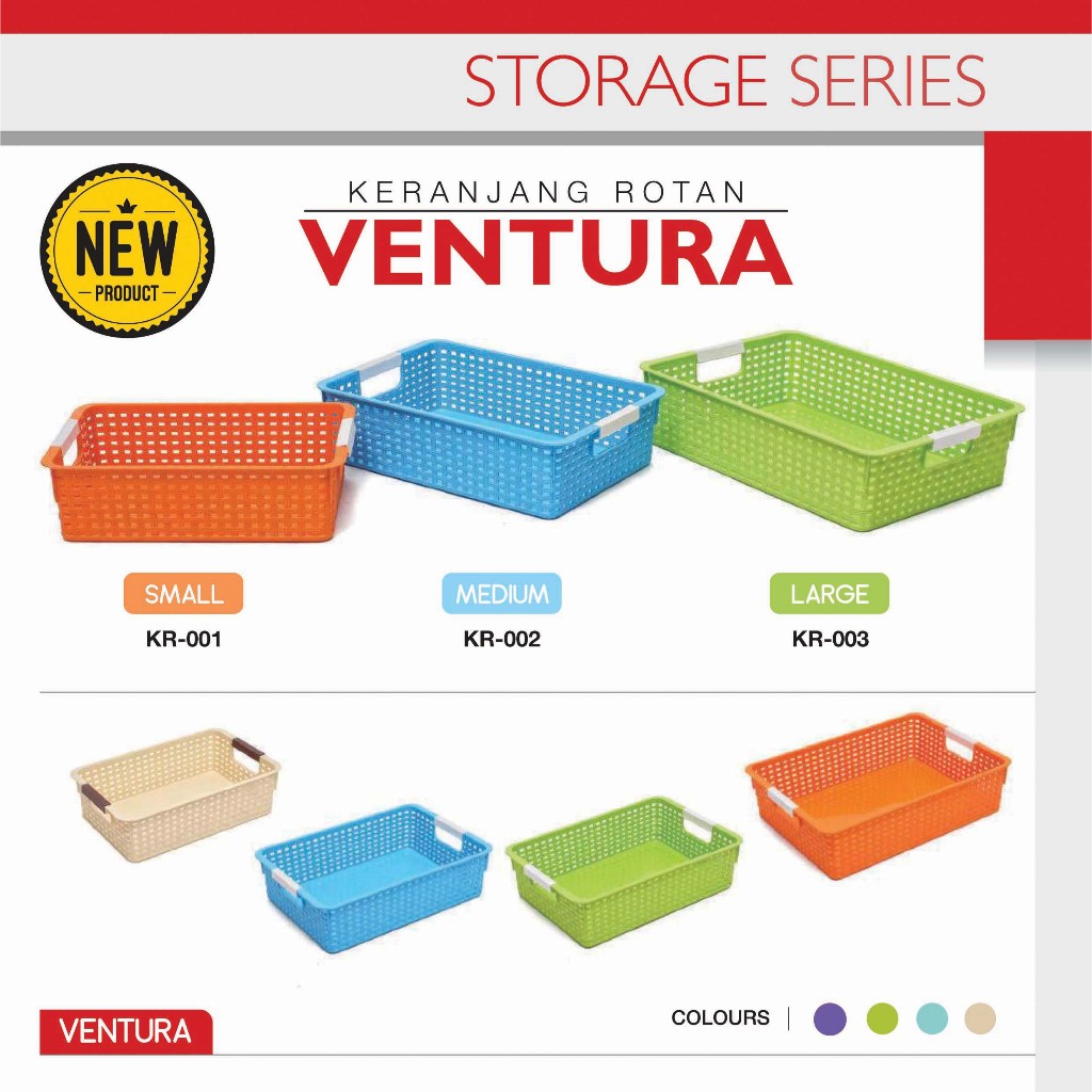 KOTAK ROTAN / KERANJANG ROTAN SERBAGUNA - VENTURA MEREK TAIWAN PLASTIK