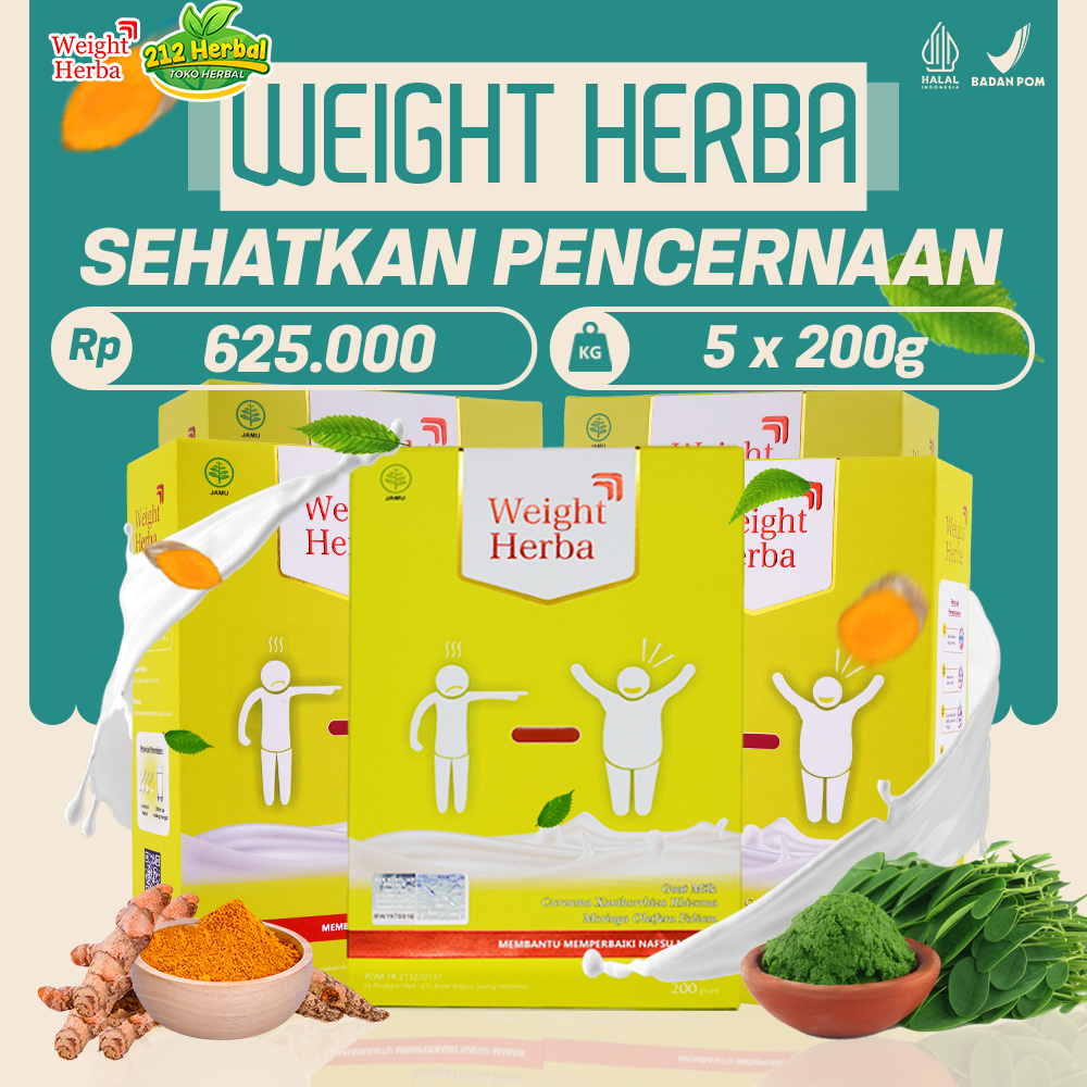

Paket 5 Box Weight Herba Susu Penggemuk Badan Alami Terbukti Tanpa Efek Samping Isi 200 Gram