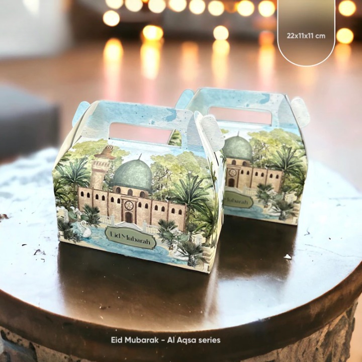 

Paperbag Hampers Lebaran Motif Masjid Premium Gable Box Idul Fitri