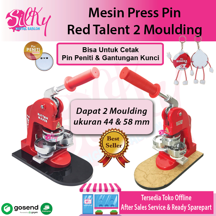Mesin Press Pin Alat Cetak Pin Manual 2 Moulding dengan Ukuran Custom untuk Pembuatan Pin
