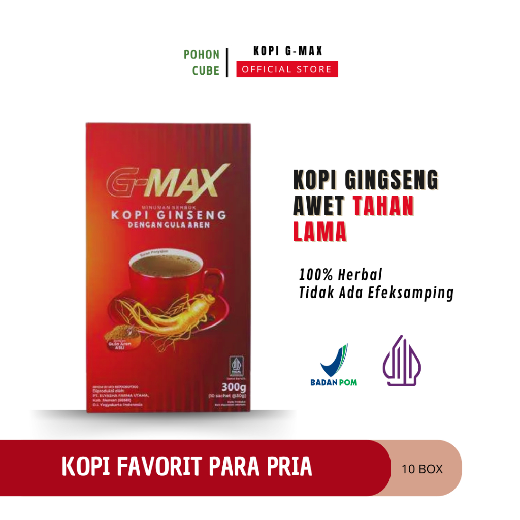 

G MAX ORIGINAL - Kopi Pria Kuat 1 box 10 sachet awet tahan lama