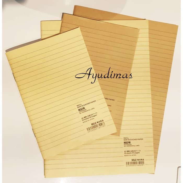 

MUJI Semi bleached / Unbleached Paper Notebook - buku tulis