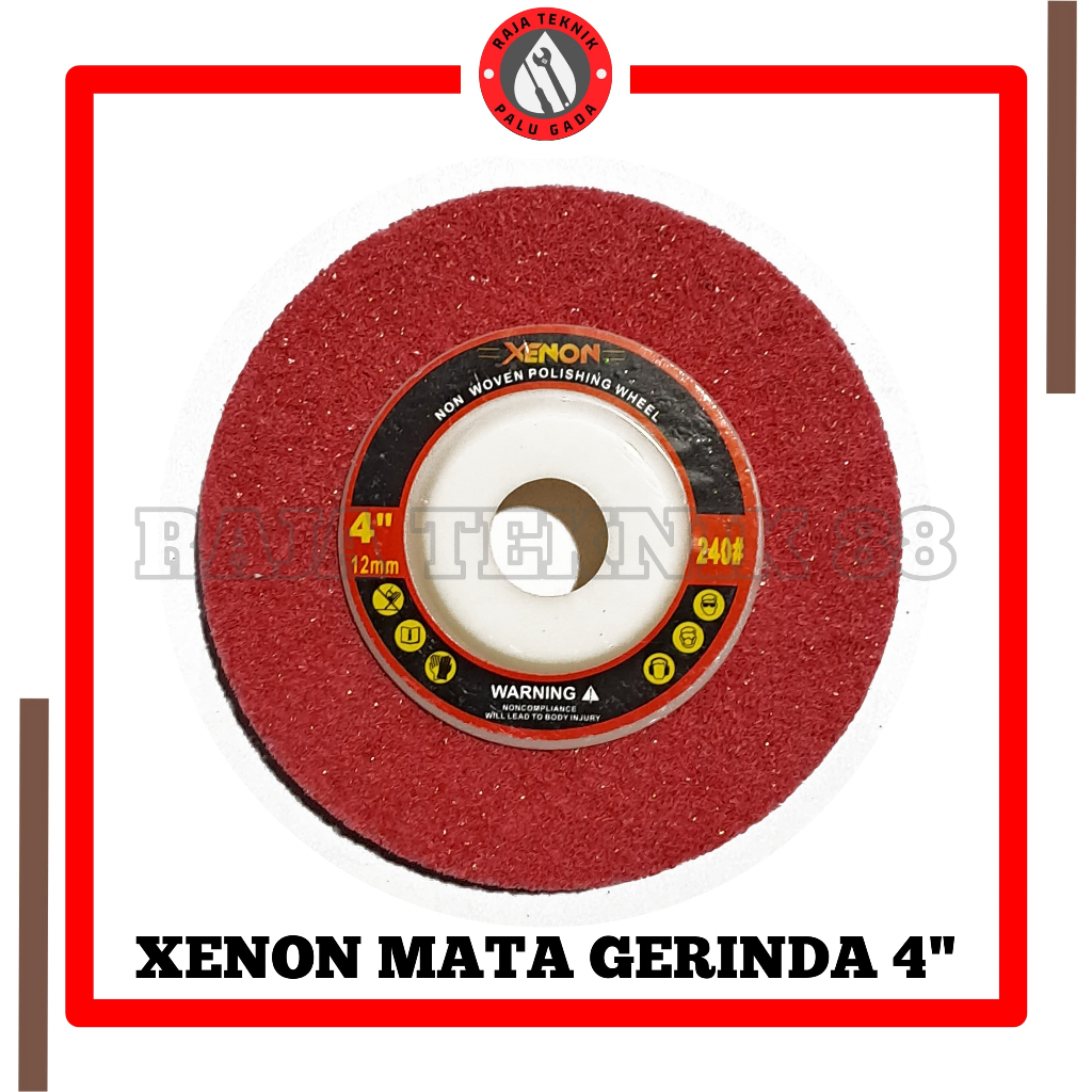 XENON NON WOVEN Polishing Wheel 4 in Merah - Wheel Polish 4in - Mata Gerinda Poles Grinda NonWoven