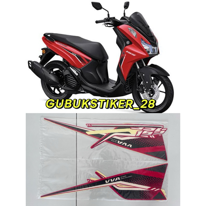 STRIPING STIKER LIS BODY MOTOR YAMAHA LEXI LX 155 TAHUN 2022 MERAH