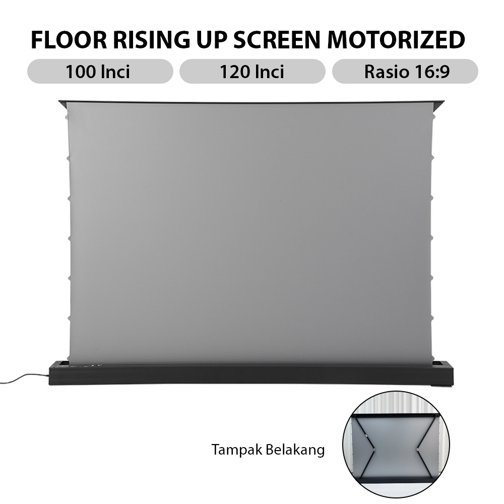 Screen Motorized Floor Rising Up Otomatis 100 Inch | Electric Floor Screen Projector Motorized Otoma