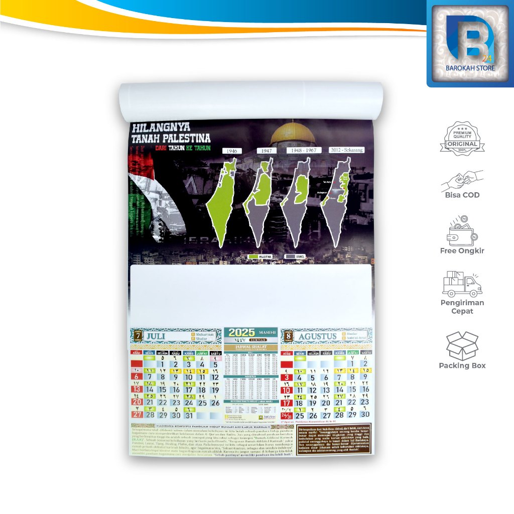 

Kalender Dinding Tahun 2025 Ukuran Besar Islami Calender Aesthetic Kalender Hijriah Gambar Palestina