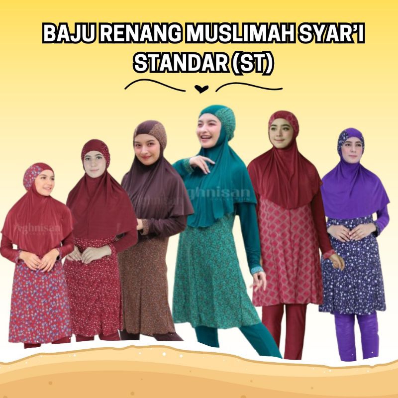 READY STOCK BAJU RENANG MUSLIMAH SYARI AGHNISAN MODEL STANDAR BAHAN SPANDEX SUTRA
