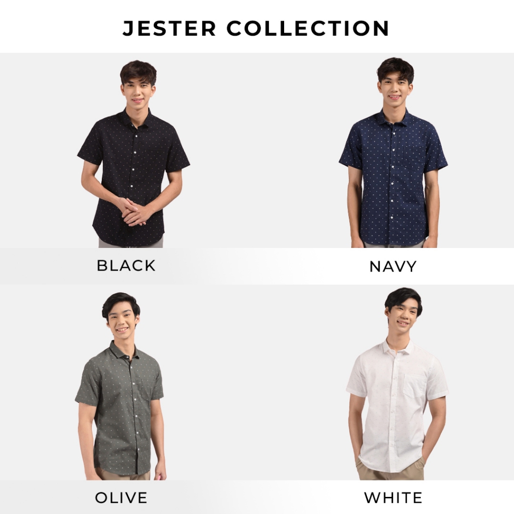Men's Top by MOC Kemeja Lengan Pendek Pria Slim Fit JESTER Best Seller