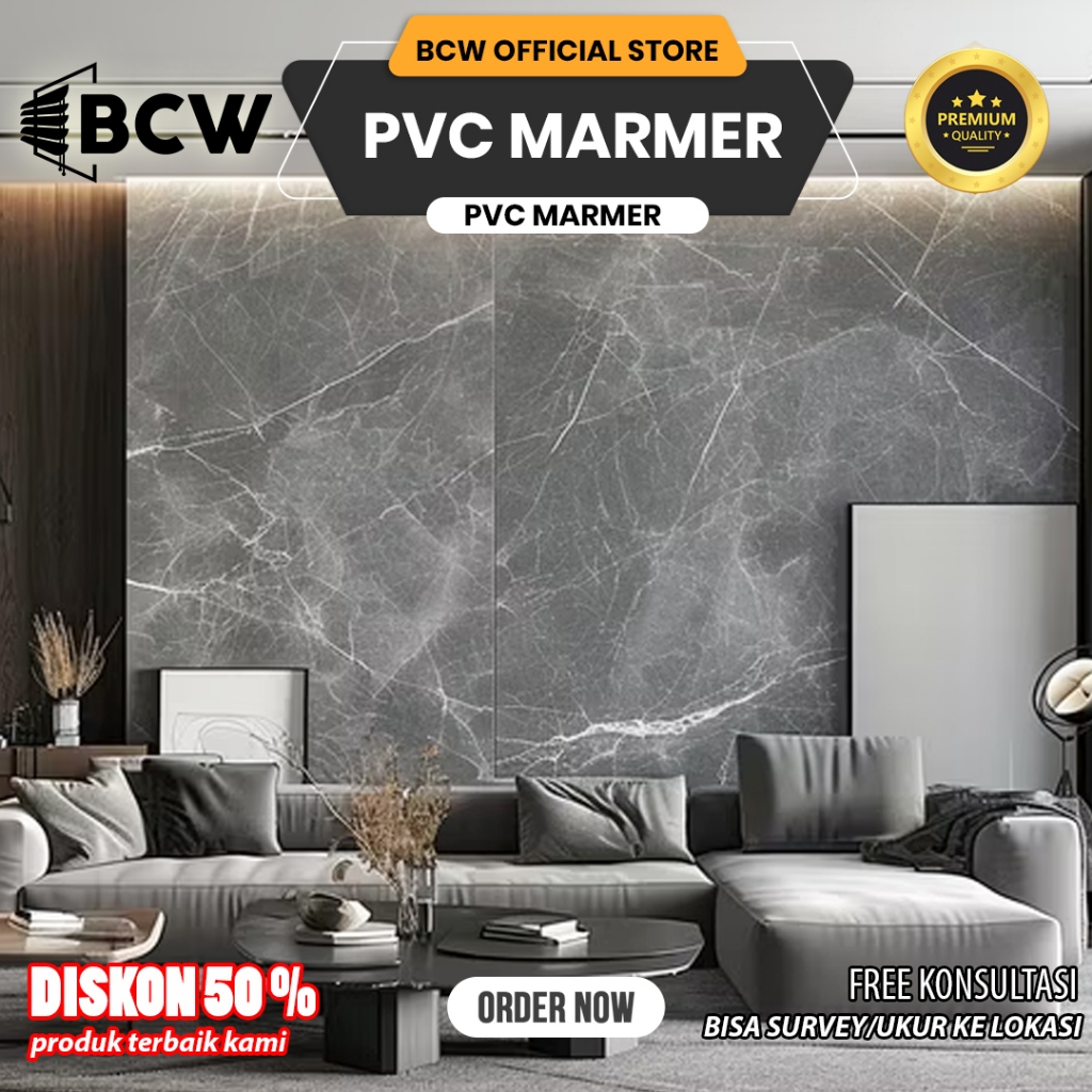 BCW - PVC Marmer Dinding Panel - Dekorasi Dinding Elegan