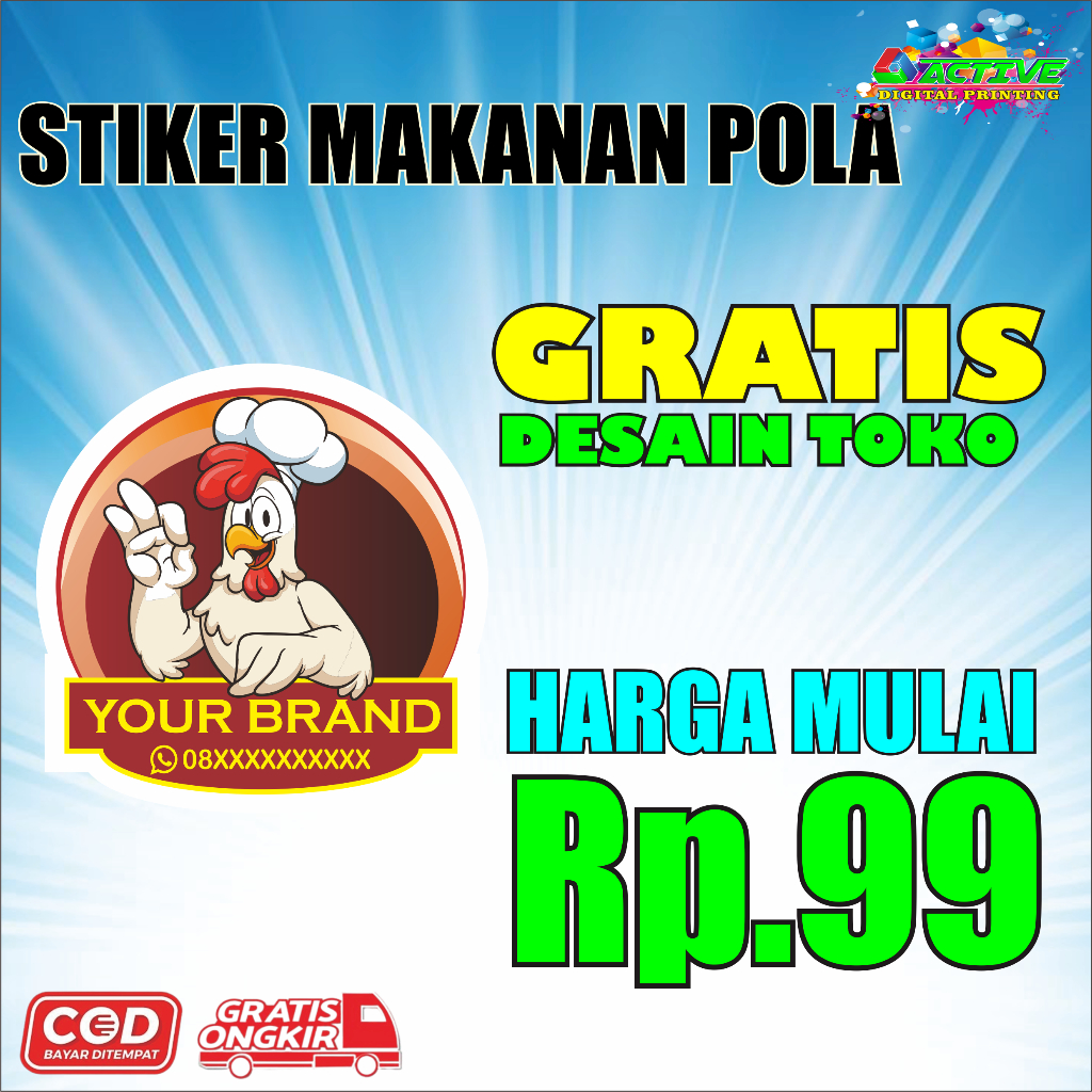 

STIKER MAKANAN FREE DESAIN BISA COD