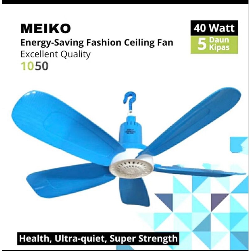 HELI FAN CEILING FAN KIPAS ANGIN GANTUNG MEIKO MK-1050 40watt 5baling
