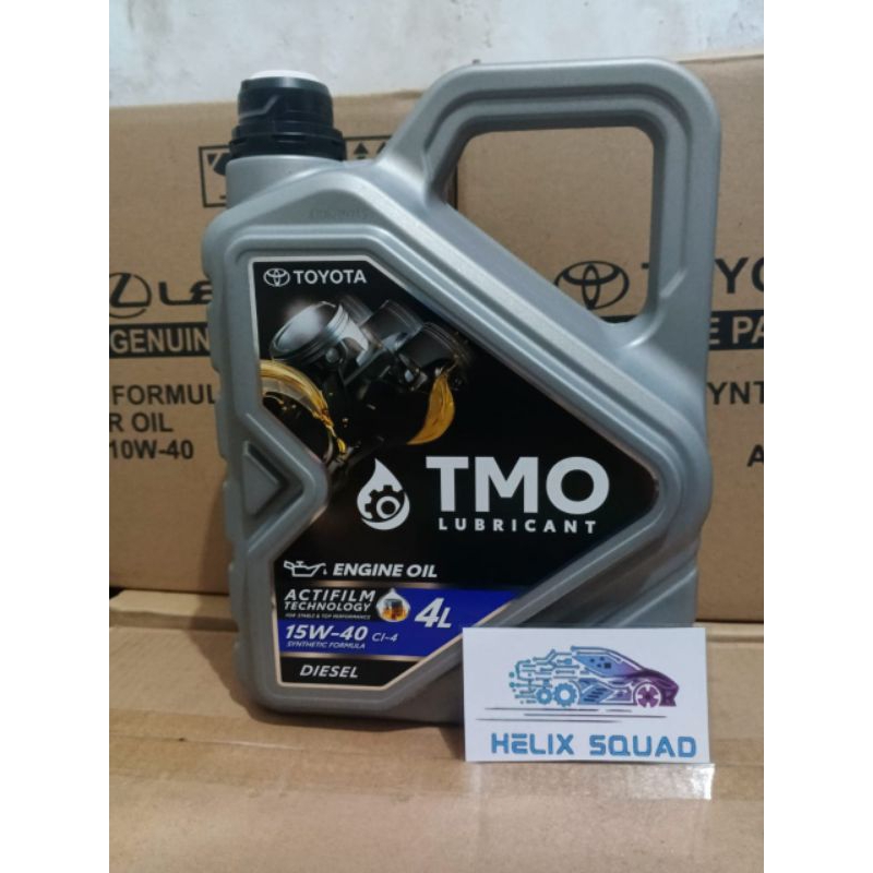 Oli Mesin TMO SAE 15W-40 4 Liter Solar TOYOTA SCAN BARCODE 4Liter Galon Hitam original toyota
